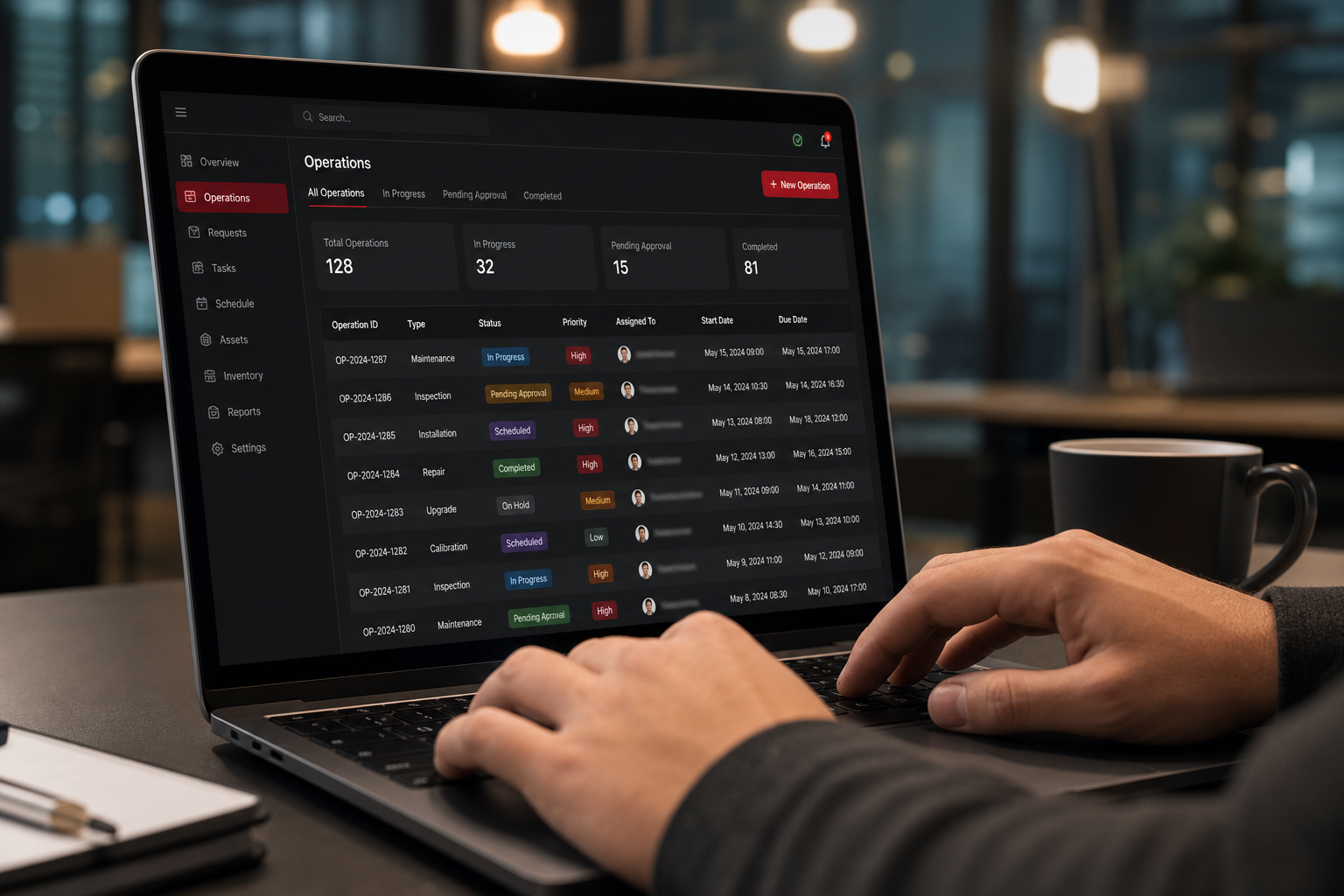 Developer building a custom business application